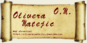 Olivera Matejić vizit kartica